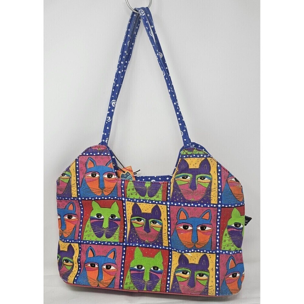 Vintage Y2K Laurel Burch Cat Shoulder Bag Embroidered Embellished Sequin Retro - Picture 6 of 16